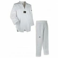 Adidas Taekwondo AdiChamp 3 Uniform, White V-Neck