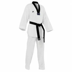 Adidas Taekwondo Training Uniform, Black V-Neck