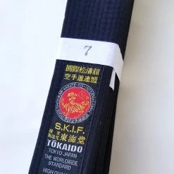 Tokaido SKIF Japanese Satin Black Belt - 1.75"